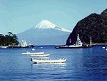 Mount Fuji  and Boats in Ganga river, Kolkata.